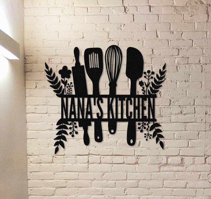 Heartfelt Mom's Kitchen Metal Sign for Dining Room Decor - Personalize Wall Art