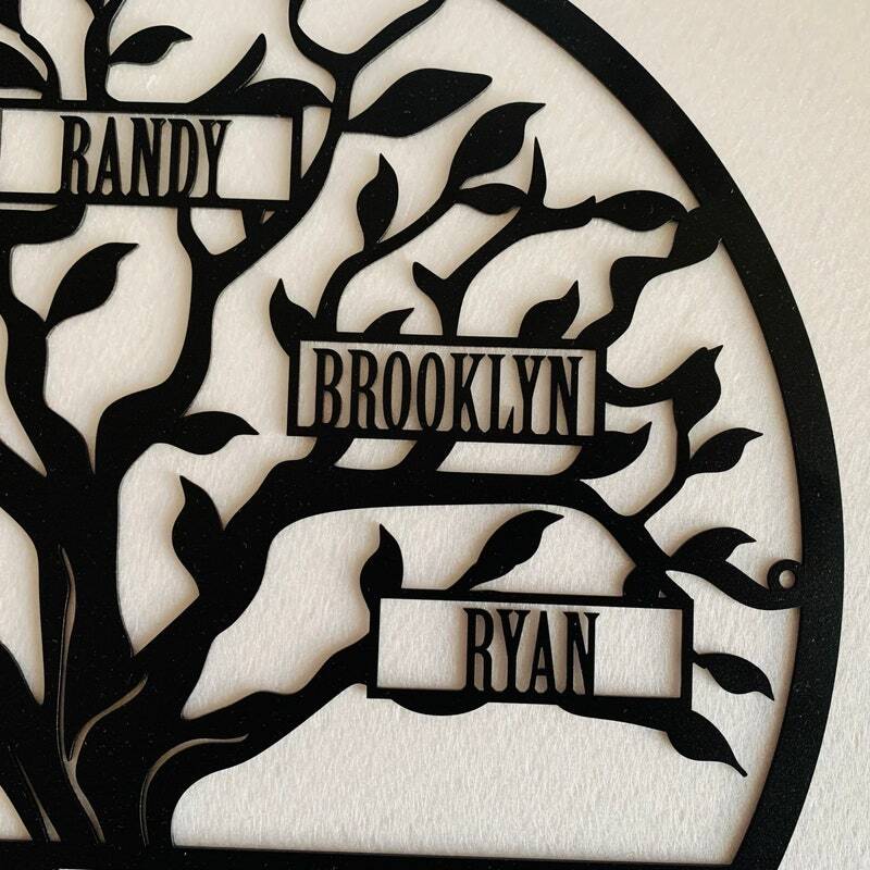 Rooted in Love - Custom Family Tree Metal Sign for Mom