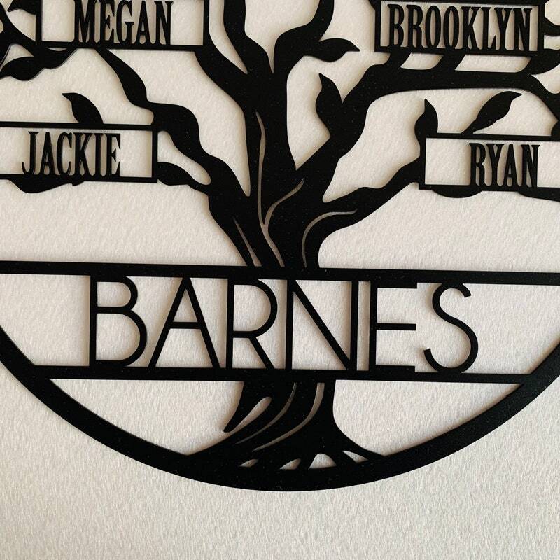 Rooted in Love - Custom Family Tree Metal Sign for Mom