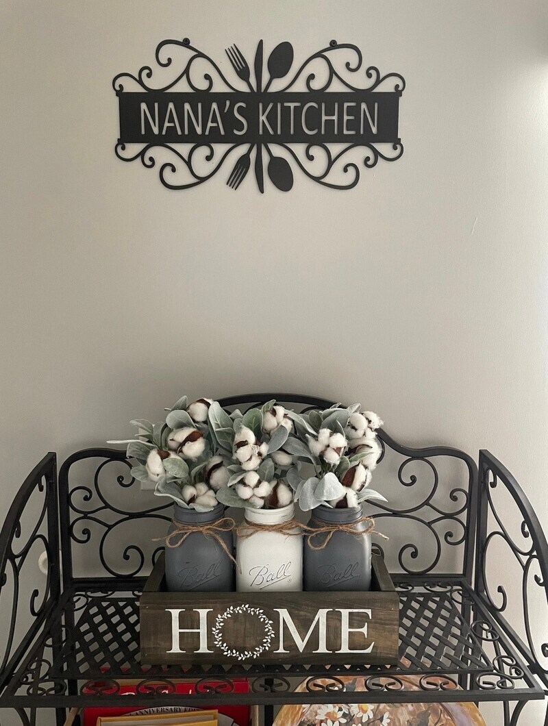 Personalized Metal Sign - Mom's Kitchen Wall Decor Gift - Personalize Wall Art