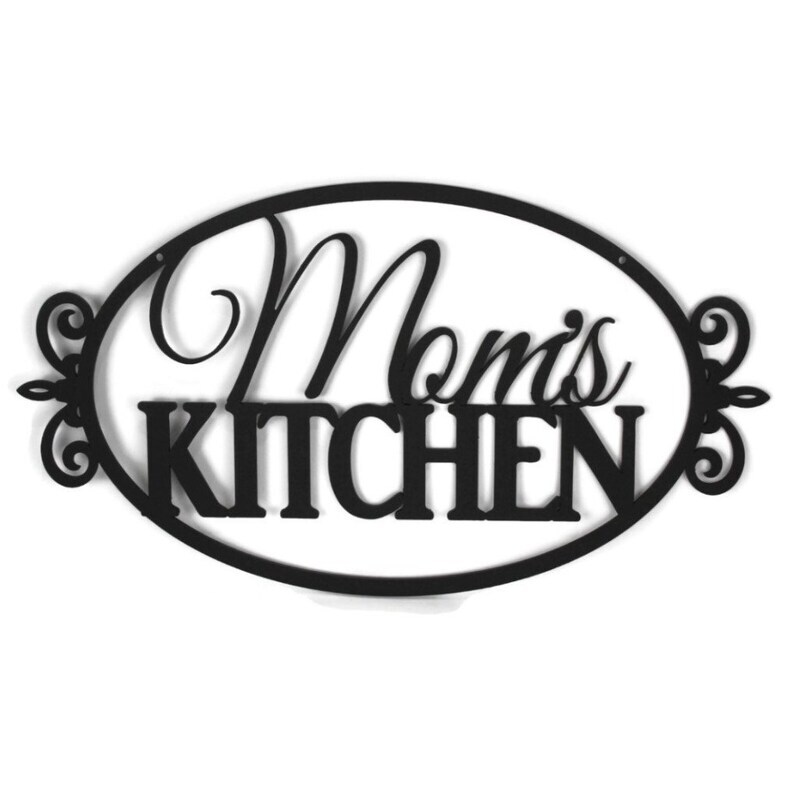 Custom Kitchen Metal Sign - Mom's Personalized Heart Wall Decor