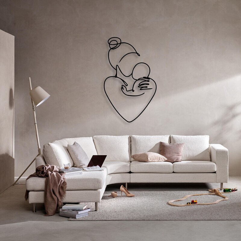 Elegant Metal Sign - A Mother's Love for Her Son, Minimalist Art