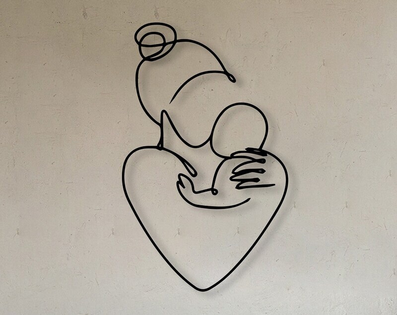 Elegant Metal Sign - A Mother's Love for Her Son, Minimalist Art - Personalize Wall Art