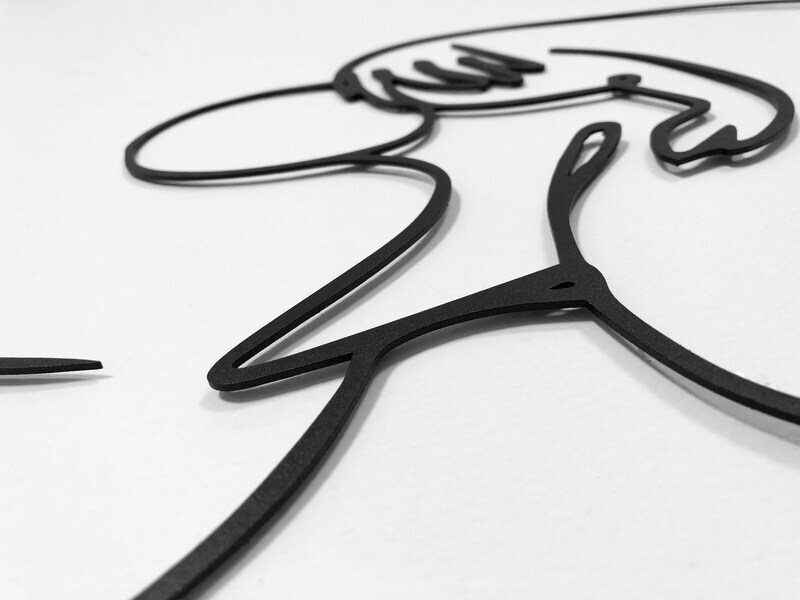 Elegant Metal Sign - A Mother's Love for Her Son, Minimalist Art