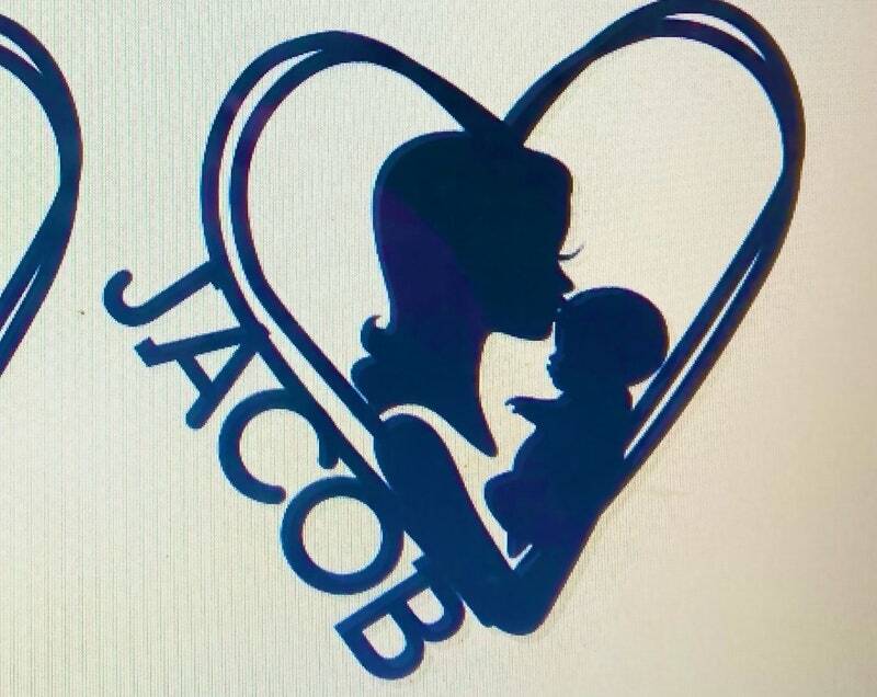 Custom Mother & Son Heart Wall Decor Metal Sign - Personalize Wall Art