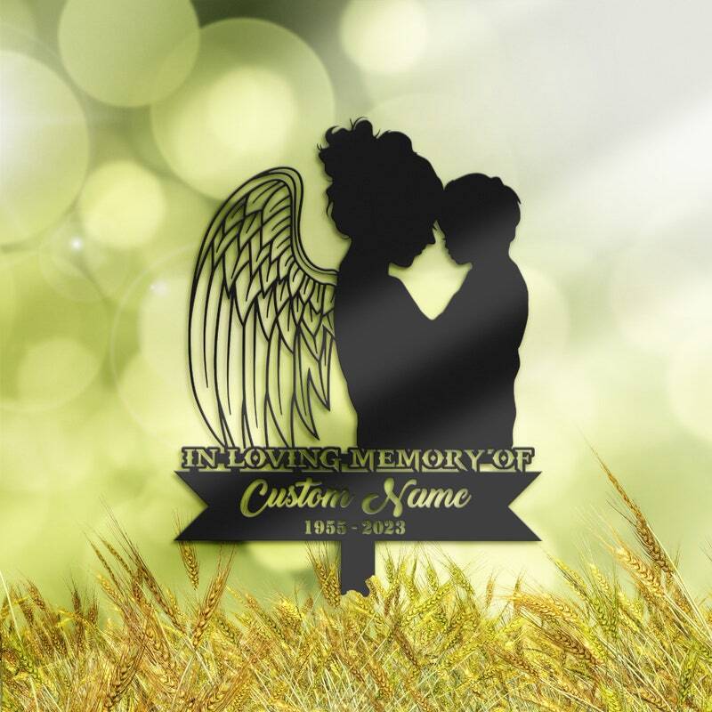 Forever in Our Hearts Metal Sign - Personalized Mother & Son Memorial - Personalize Wall Art