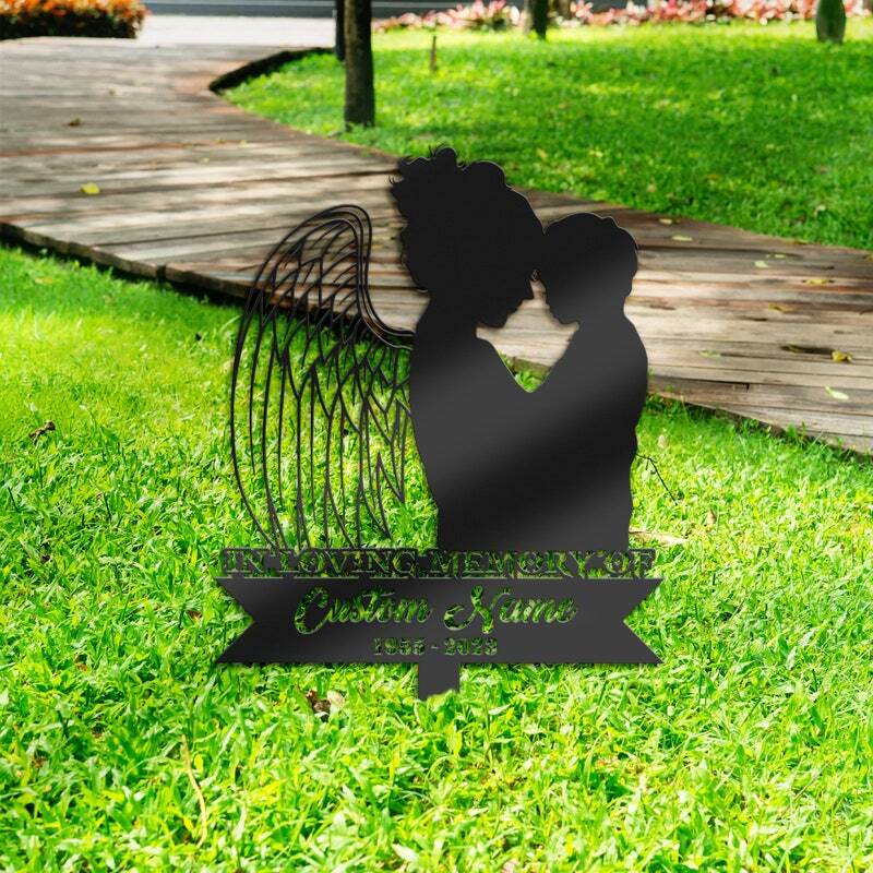 Forever in Our Hearts Metal Sign - Personalized Mother & Son Memorial