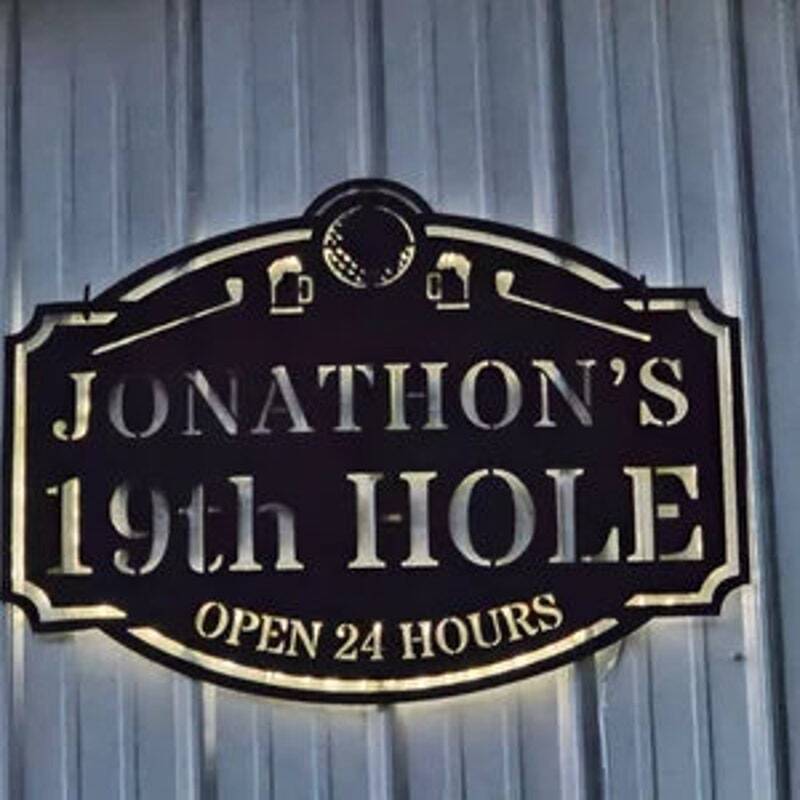 Custom Dad Golf Sign - 19th Hole Man Cave Metal Art
