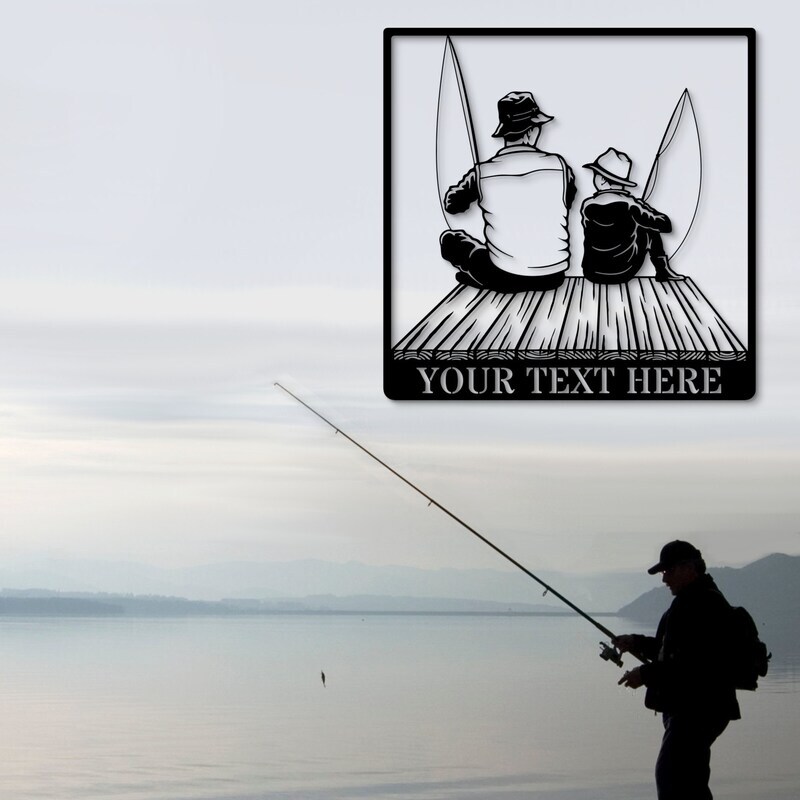 Personalized Metal Sign - The Fisherman's Custom Wall Art for Dad