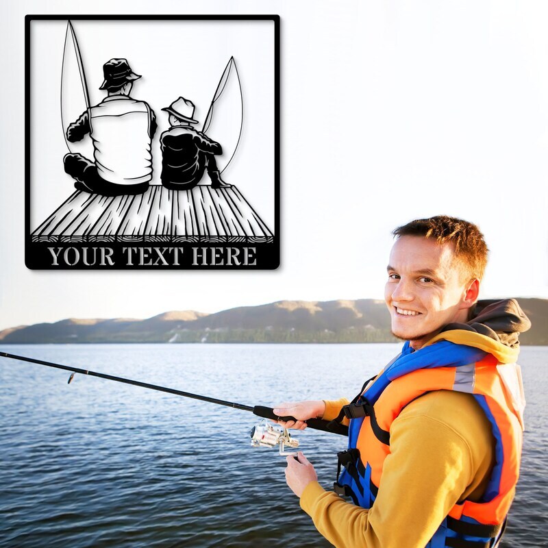 Personalized Metal Sign - The Fisherman's Custom Wall Art for Dad