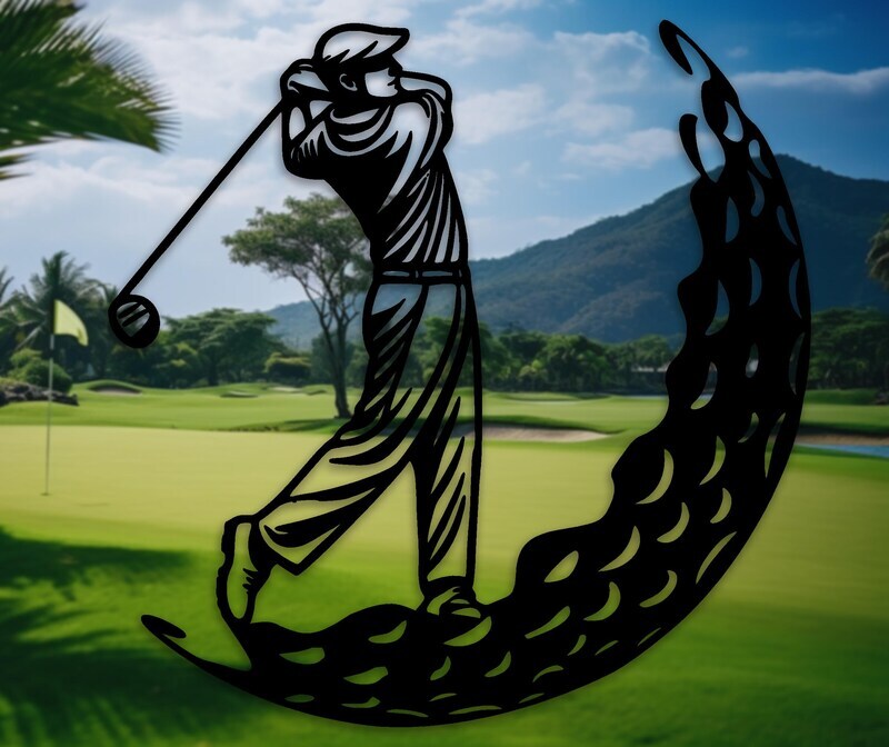 Elevate His Game - Personalized Dad Golf Metal Sign