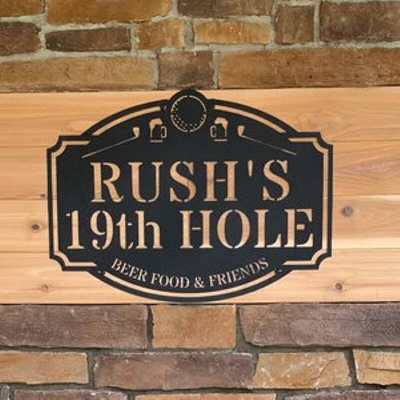 Custom Dad Golf Sign - 19th Hole Man Cave Metal Art