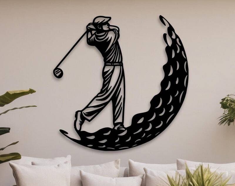 Elevate His Game - Personalized Dad Golf Metal Sign - Personalize Wall Art