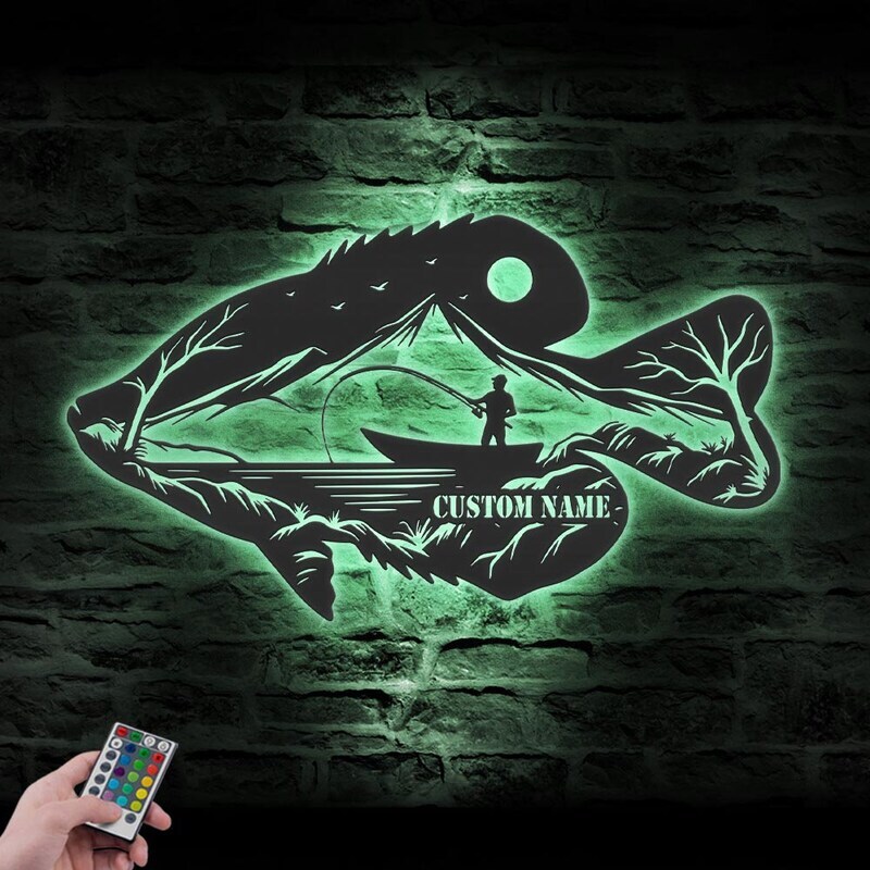 Ultimate Angler Dad LED Metal Sign - Personalized Crappie Art