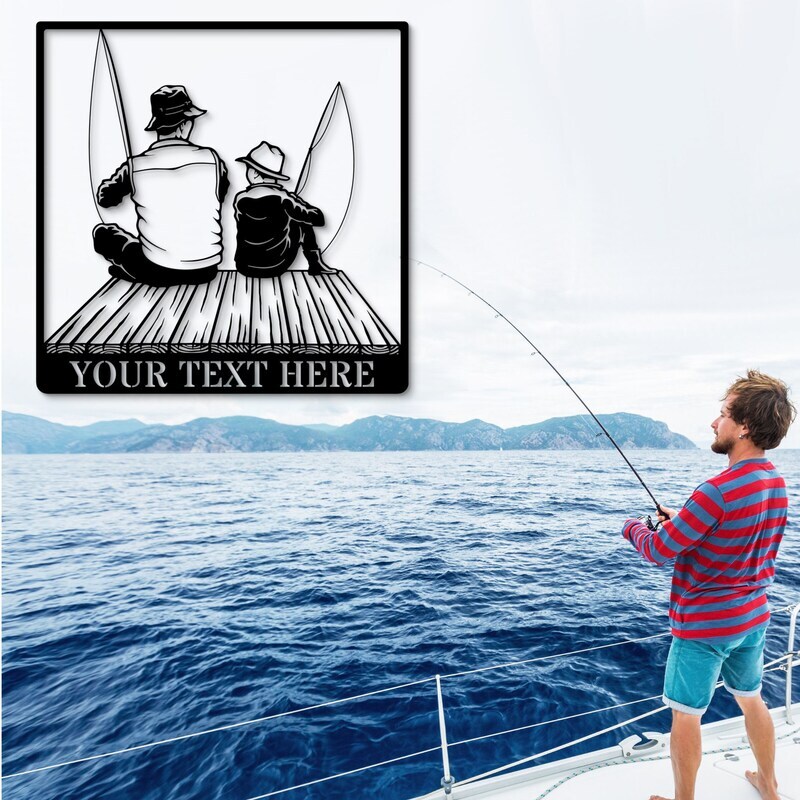 Personalized Metal Sign - The Fisherman's Custom Wall Art for Dad