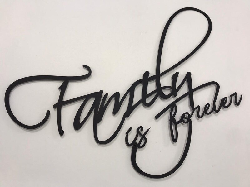 Cherish Family Forever - Heart Metal Wall Sign for Mom