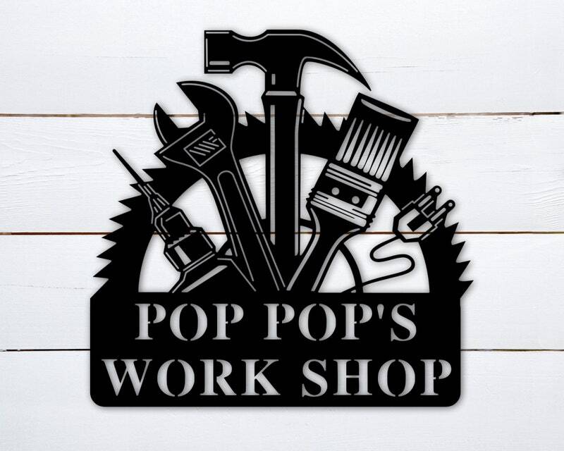 Heartfelt Workshop Metal Sign - Personalized Gift for Dad & Grandpa