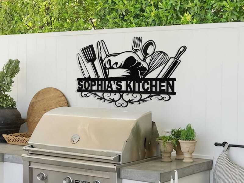 Heartfelt Kitchen Metal Sign - Personalized Art for Chefs