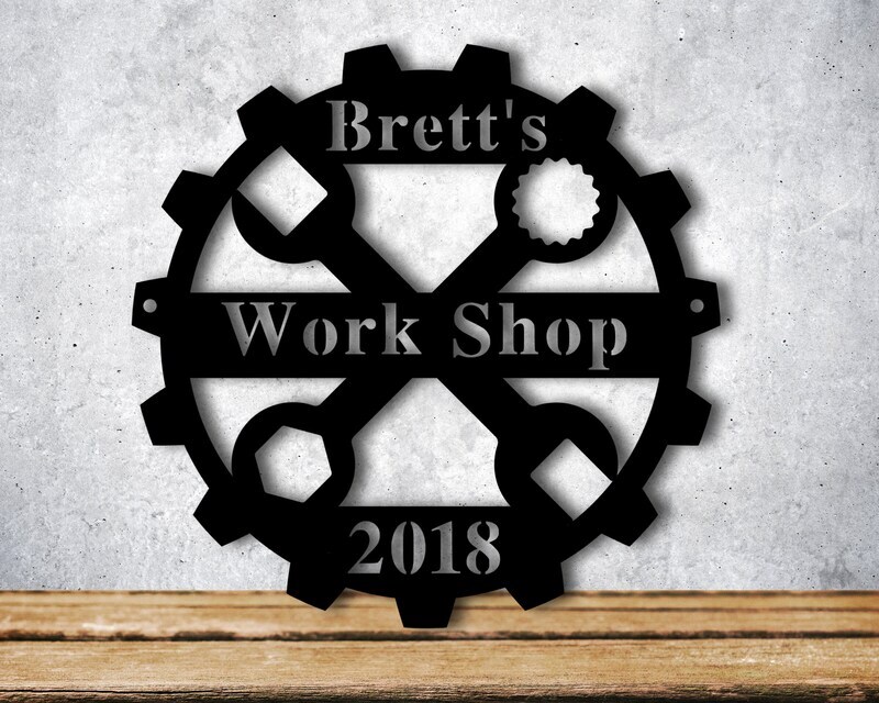 For the Man's Cave - Personalized Workshop Metal Sign Gift - Personalize Wall Art