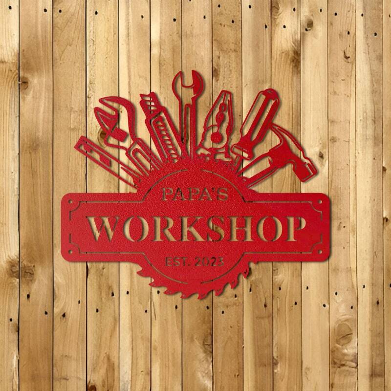 Ultimate Workshop Metal Sign - A Personalized Dad & Grandpa Gift
