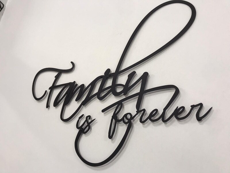 Cherish Family Forever - Heart Metal Wall Sign for Mom