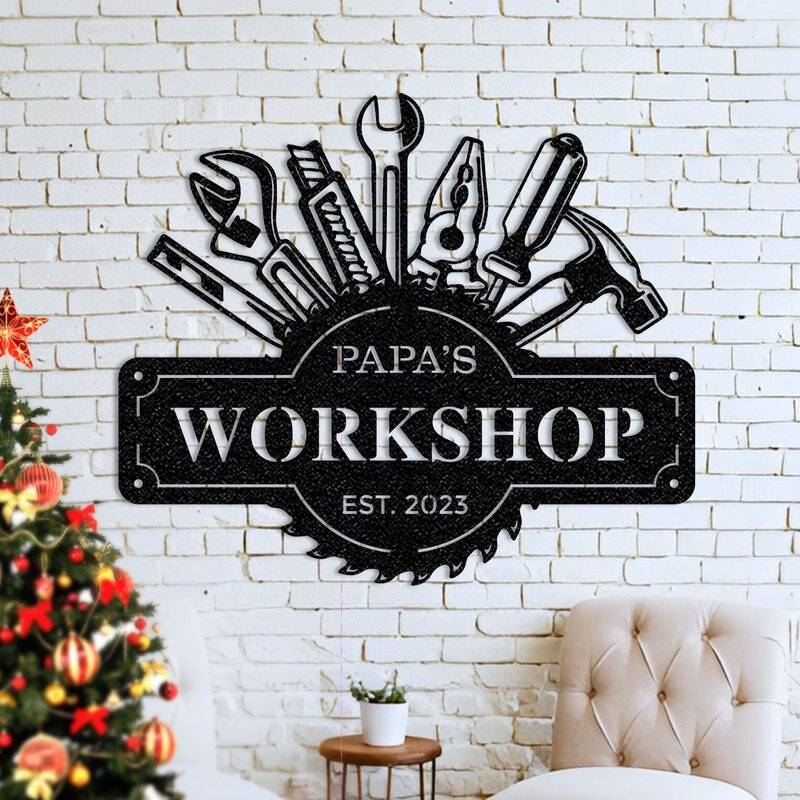 Ultimate Workshop Metal Sign - A Personalized Dad & Grandpa Gift - Personalize Wall Art