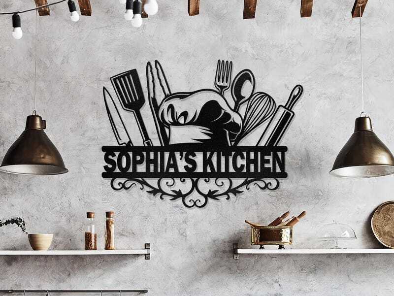Heartfelt Kitchen Metal Sign - Personalized Art for Chefs - Personalize Wall Art