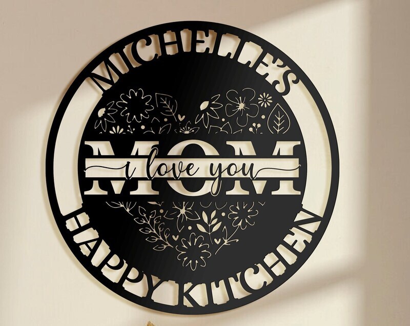 Mom's Personalized Metal Sign - A Heartfelt Mother's Day Gift - Personalize Wall Art