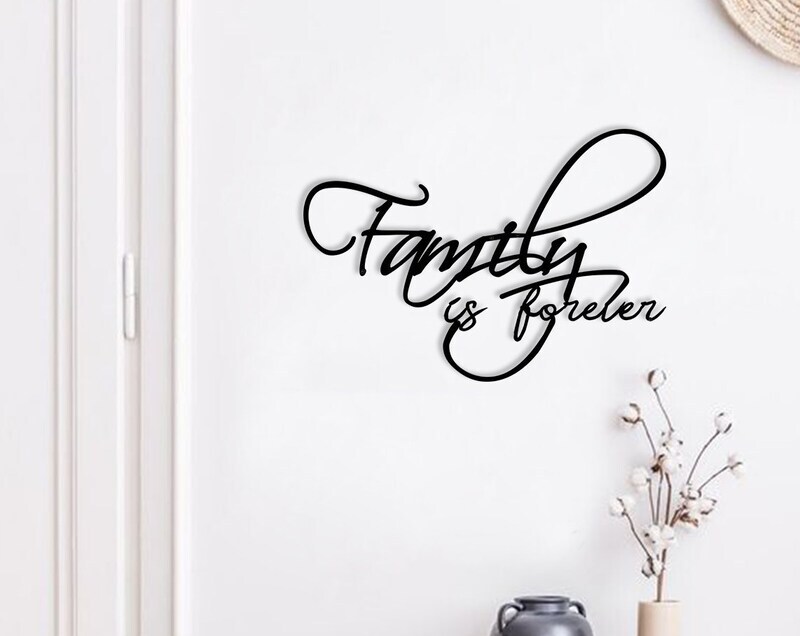 Cherish Family Forever - Heart Metal Wall Sign for Mom - Personalize Wall Art