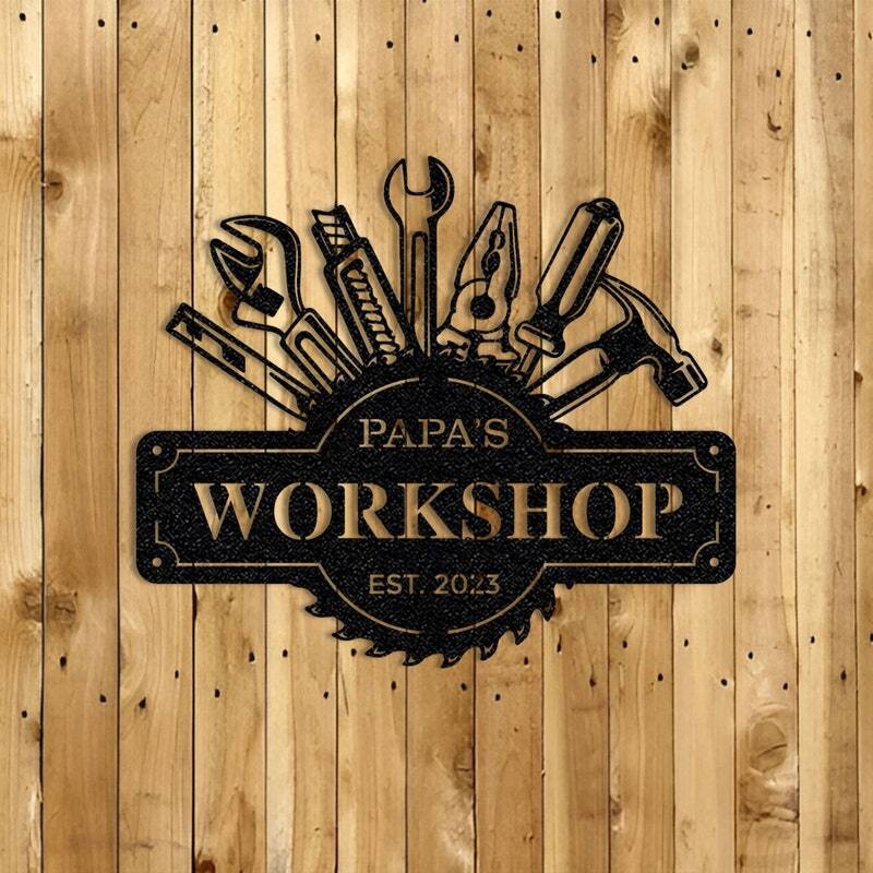 Ultimate Workshop Metal Sign - A Personalized Dad & Grandpa Gift