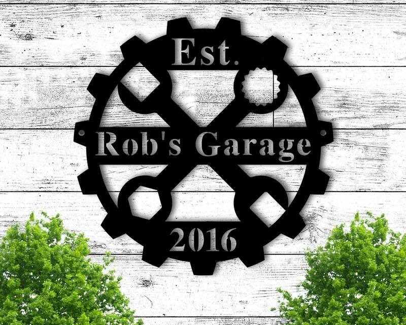 For the Man's Cave - Personalized Workshop Metal Sign Gift