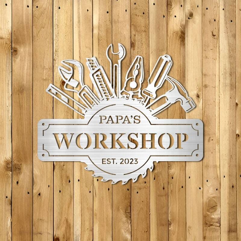 Ultimate Workshop Metal Sign - A Personalized Dad & Grandpa Gift