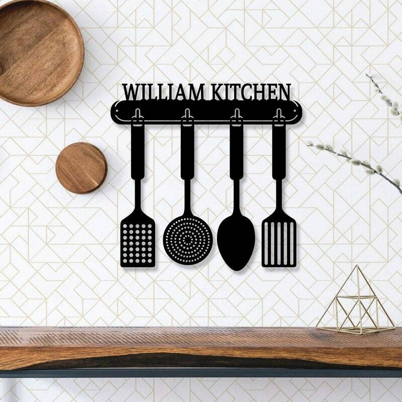 Glowing Personalized Chef Metal Sign with LED for Kitchen Decor
