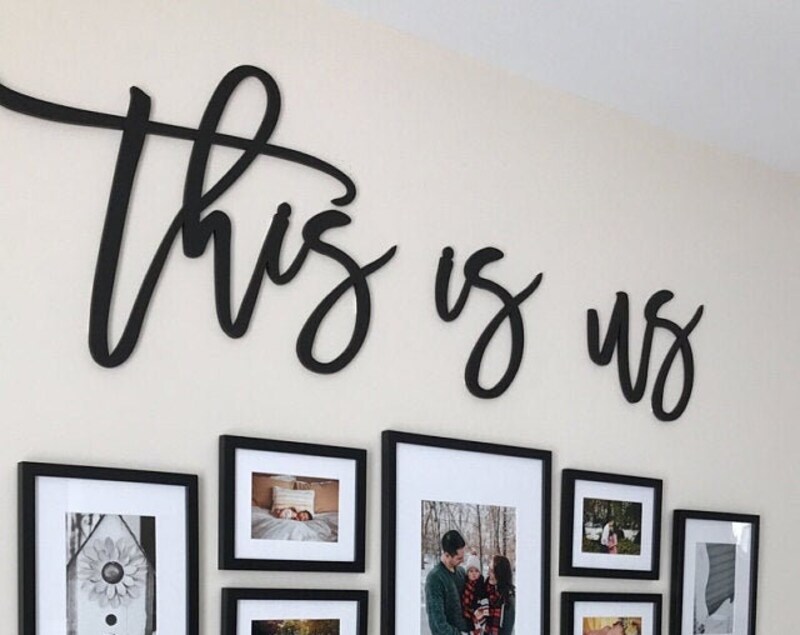 Family's Story - "This Is Us" Farmhouse Gallery Metal Sign - Personalize Wall Art