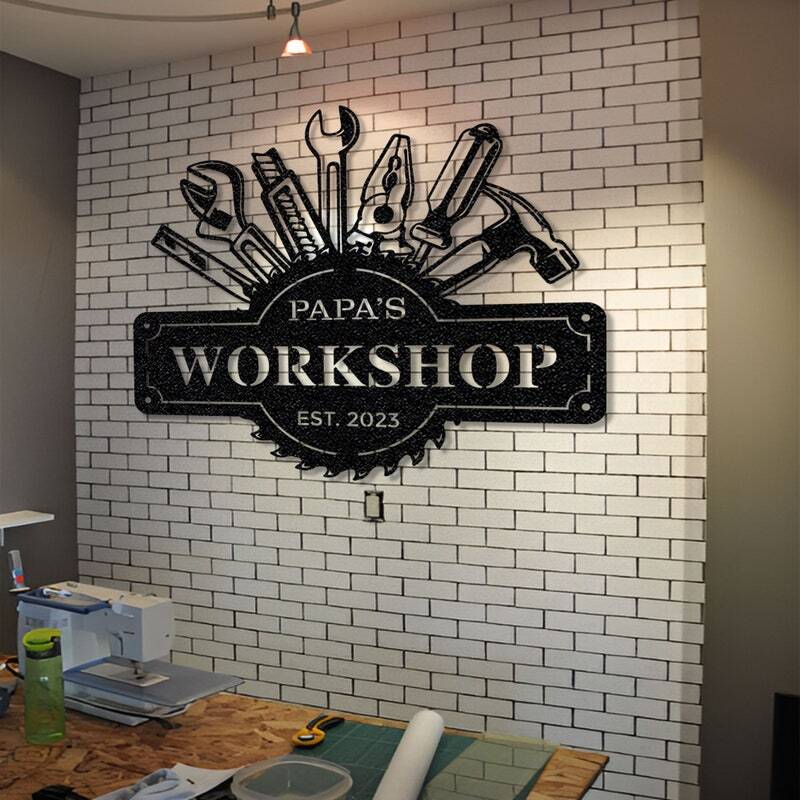 Ultimate Workshop Metal Sign - A Personalized Dad & Grandpa Gift
