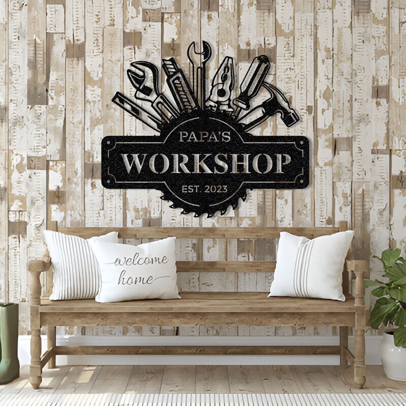 Ultimate Workshop Metal Sign - A Personalized Dad & Grandpa Gift