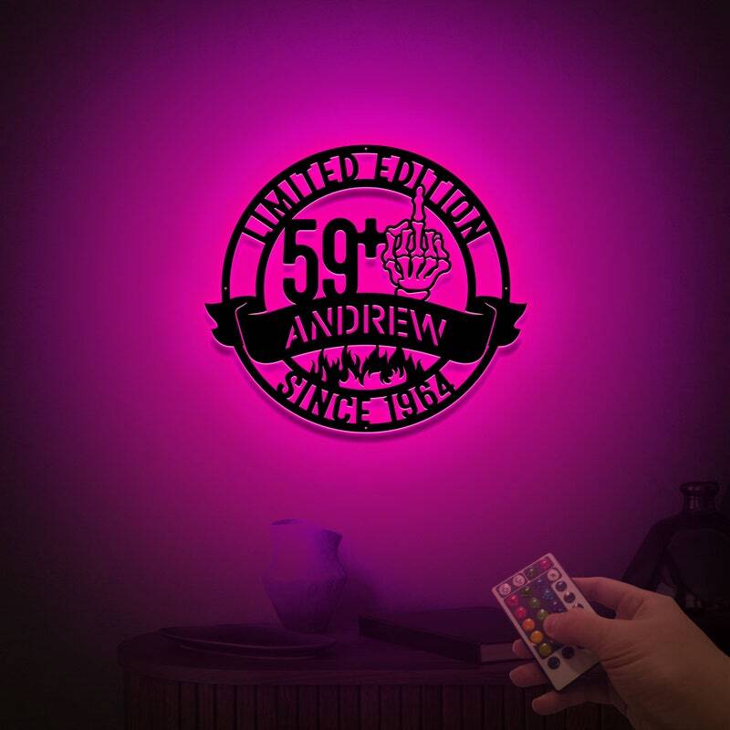 Custom LED Metal Sign - 60th Birthday Gift for Grandfather