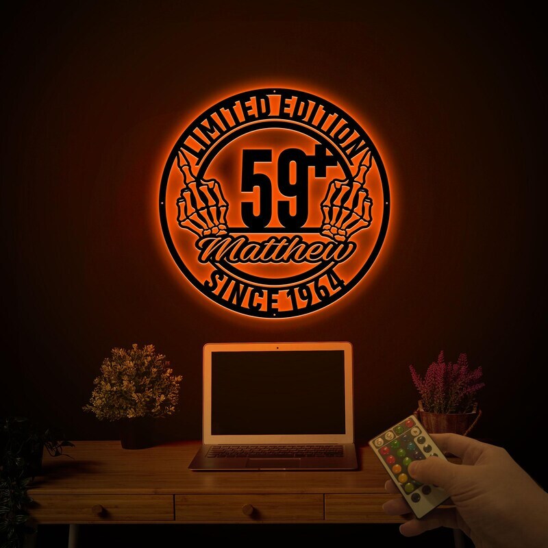 Lighted 60th Birthday Metal Sign for Dad's Special Day
