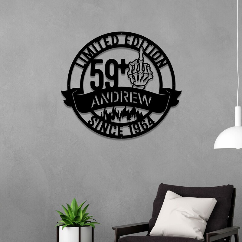Custom LED Metal Sign - 60th Birthday Gift for Grandfather