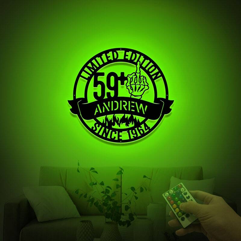 Custom LED Metal Sign - 60th Birthday Gift for Grandfather