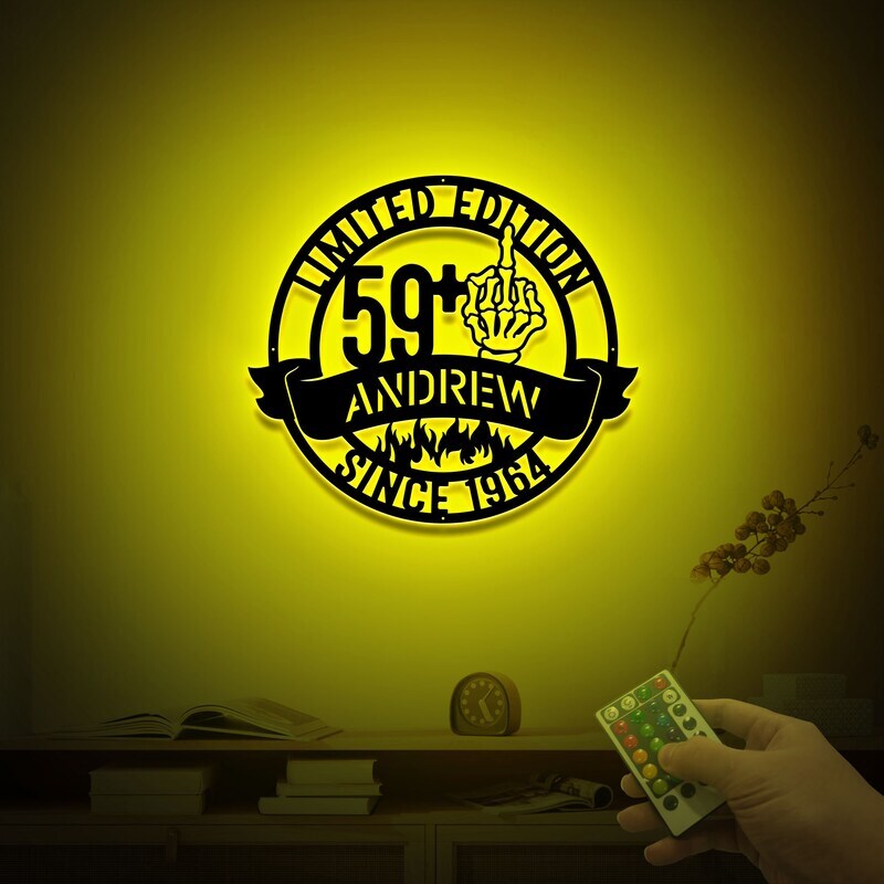 Custom LED Metal Sign - 60th Birthday Gift for Grandfather