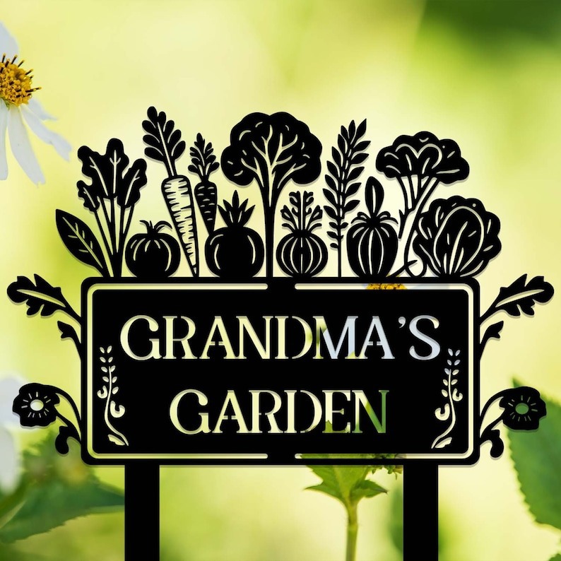 Heartfelt Garden Gift - Custom Vegetable Stake Metal Sign