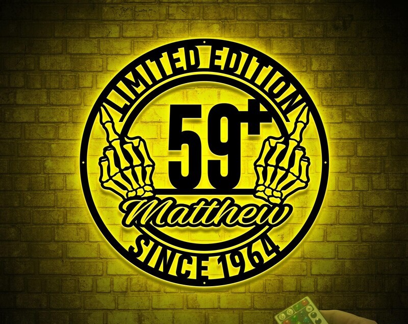 Lighted 60th Birthday Metal Sign for Dad's Special Day - Personalize Wall Art