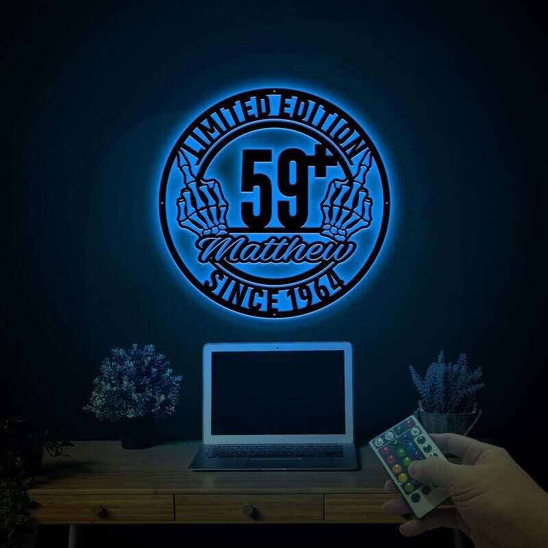 Lighted 60th Birthday Metal Sign for Dad's Special Day