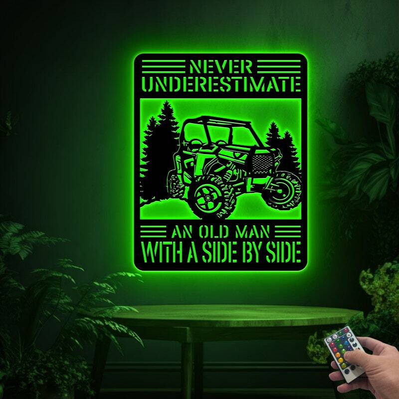 UTV Rider Warning! Metal Sign Art for the Old Man's Man Cave