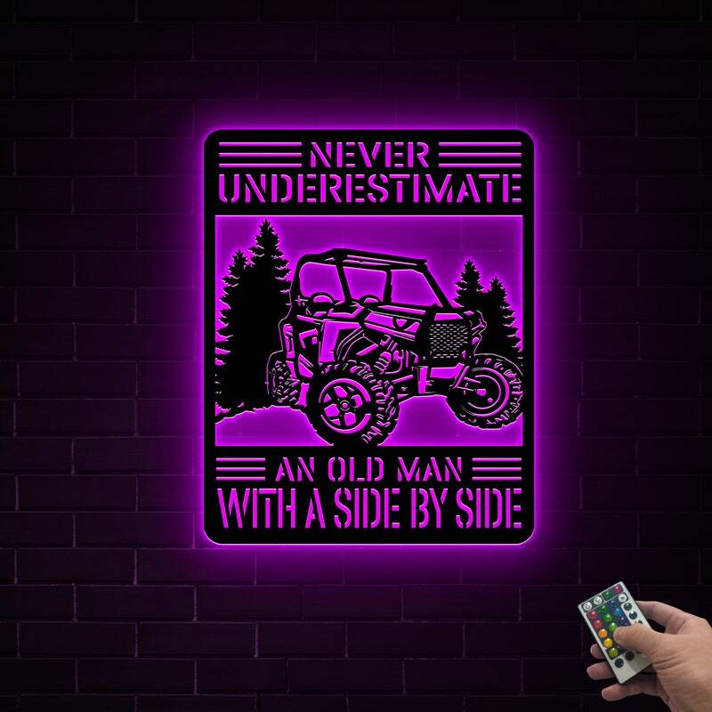 UTV Rider Warning! Metal Sign Art for the Old Man's Man Cave