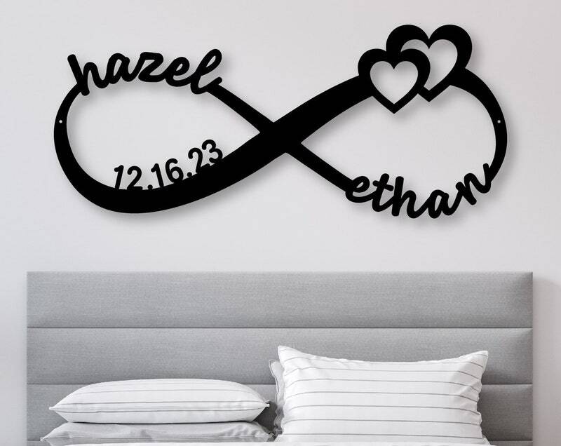 Your Endless Bond - Infinity Metal Sign for Mr & Mrs. - Personalize Wall Art