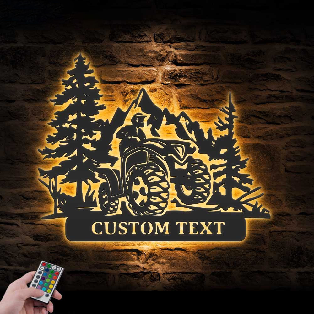 Ignite His Ride - Personalized ATV Metal Sign with LED Lights