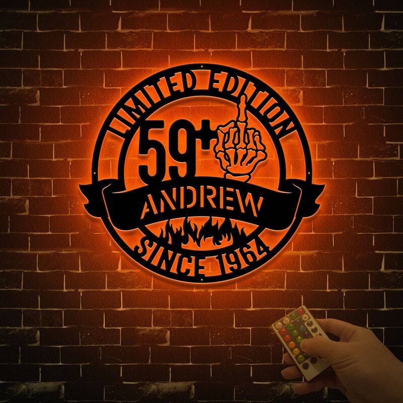 Custom LED Metal Sign - 60th Birthday Gift for Grandfather