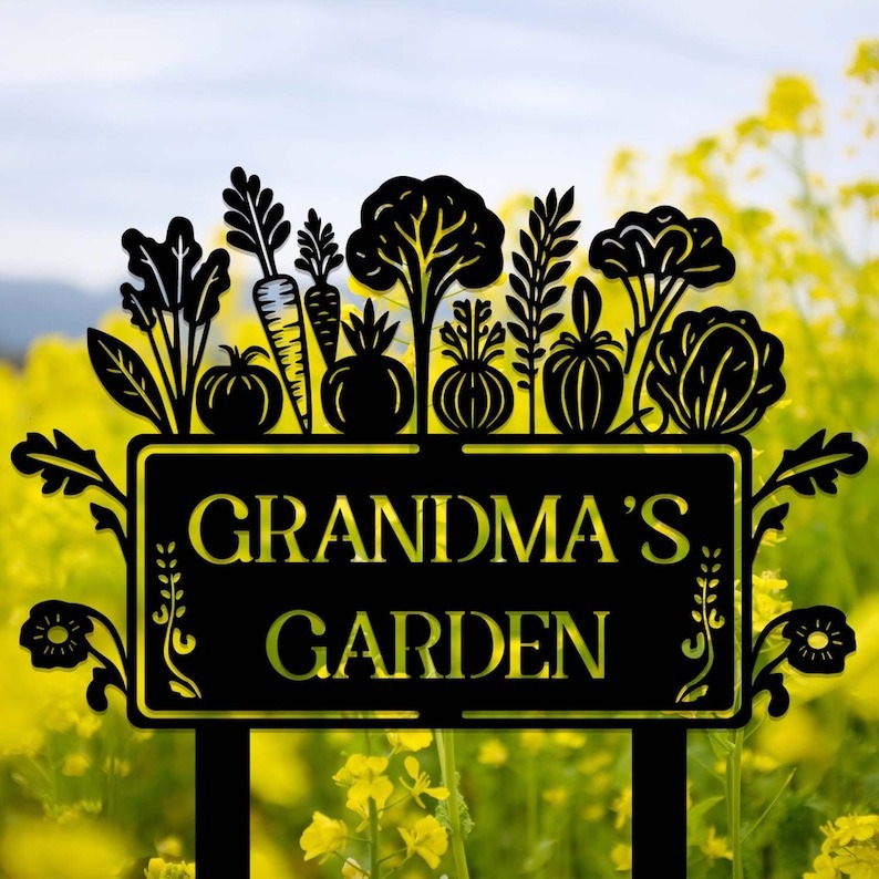 Heartfelt Garden Gift - Custom Vegetable Stake Metal Sign - Personalize Wall Art